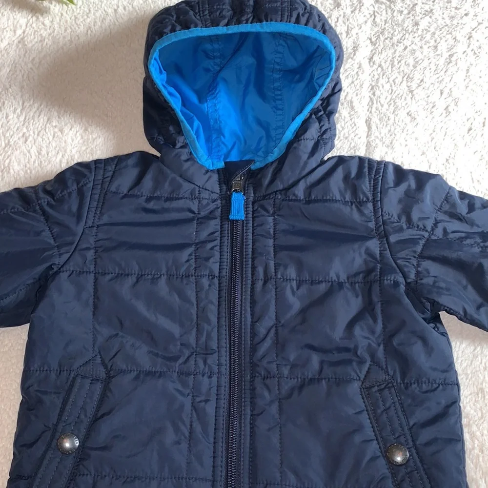 GAP Baby Navy Blue Hooded Blue Jacket EUC 12-18M